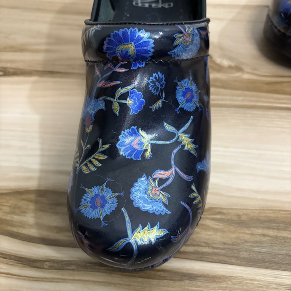 Dansko Professional Women's Shoes, Blue Garden Patent, W38 - Picture 9 of 11